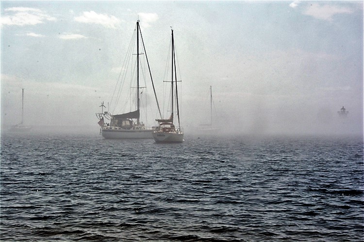 boats in fog 